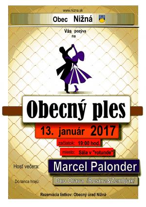 13.1.2017 - OBECNÝ PLES v Nižnej s Marcelom Palonderom
